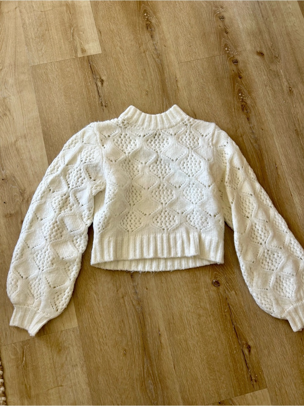 Cable Knit Cropped Turtleneck Sweater